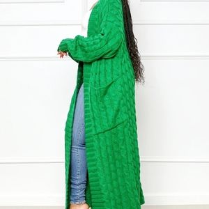 Kelly Green Maxi Cardigan